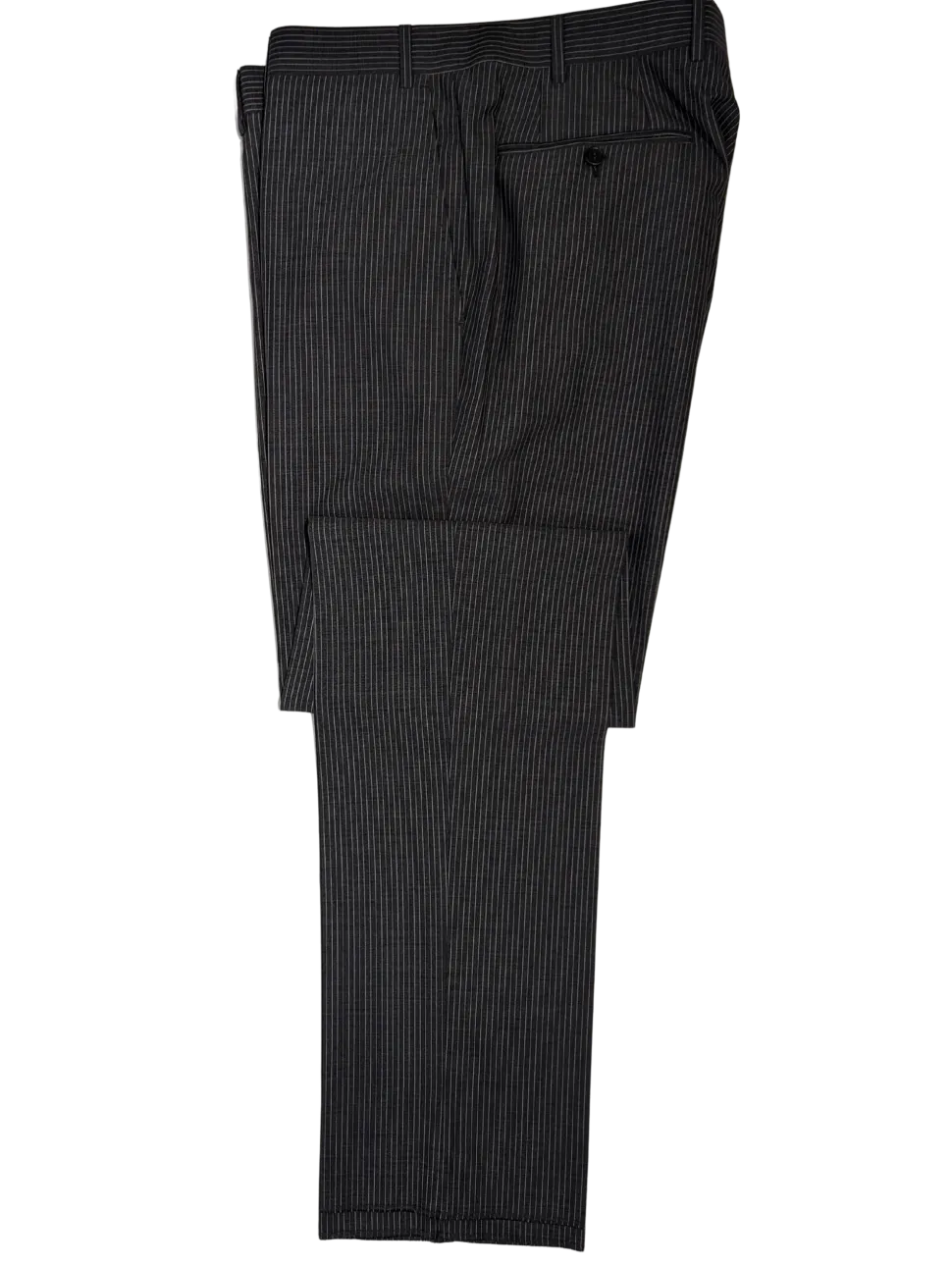 Canali Dark Gray Pinstriped 100% Wool Suit 40R