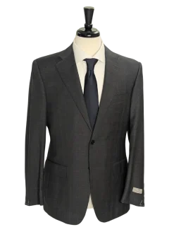 Canali Gray Glen Plaid Notch Lapel 2-Button Wool Suit - 38S