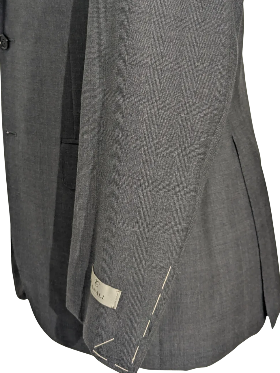 Canali Gray Glen Plaid Notch Lapel 2-Button Wool Suit - 38S