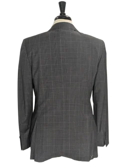 Canali Gray Glen Plaid 100% Wool Suit 40R