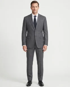 Canali Gray Glen Plaid 100% Wool Suit 40R