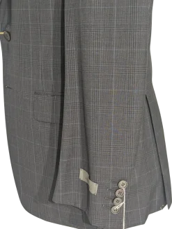 Canali Gray Glen Plaid 100% Wool Suit 40R