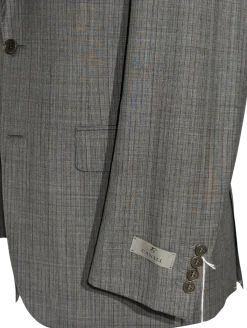 Canali Gray Herringbone 100% Wool Suit 40R