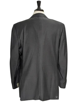 Canali Gray Micro Check 100% Wool Suit 44L