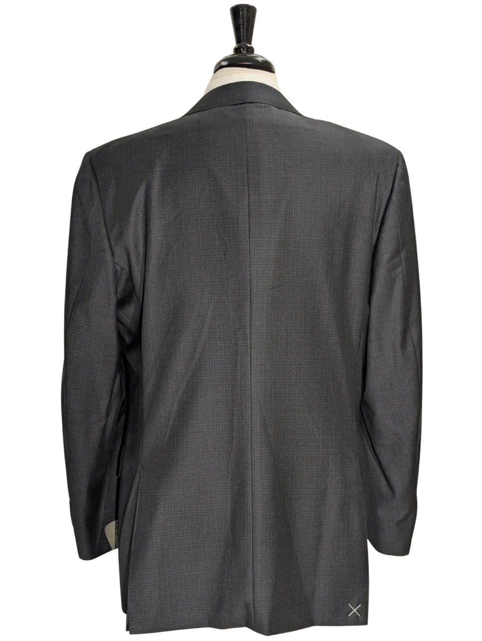 Canali Gray Micro Check 100% Wool Suit 44L
