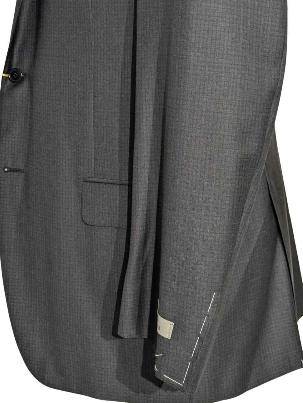 Canali Gray Micro Check 100% Wool Suit 44L