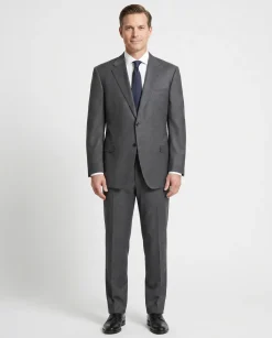 Canali Gray Nailhead 100% Wool Suit 52L