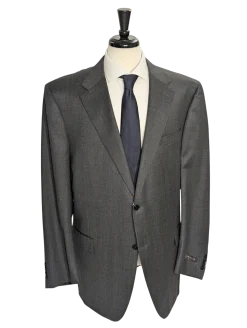 Canali Gray Nailhead 100% Wool Suit 52L