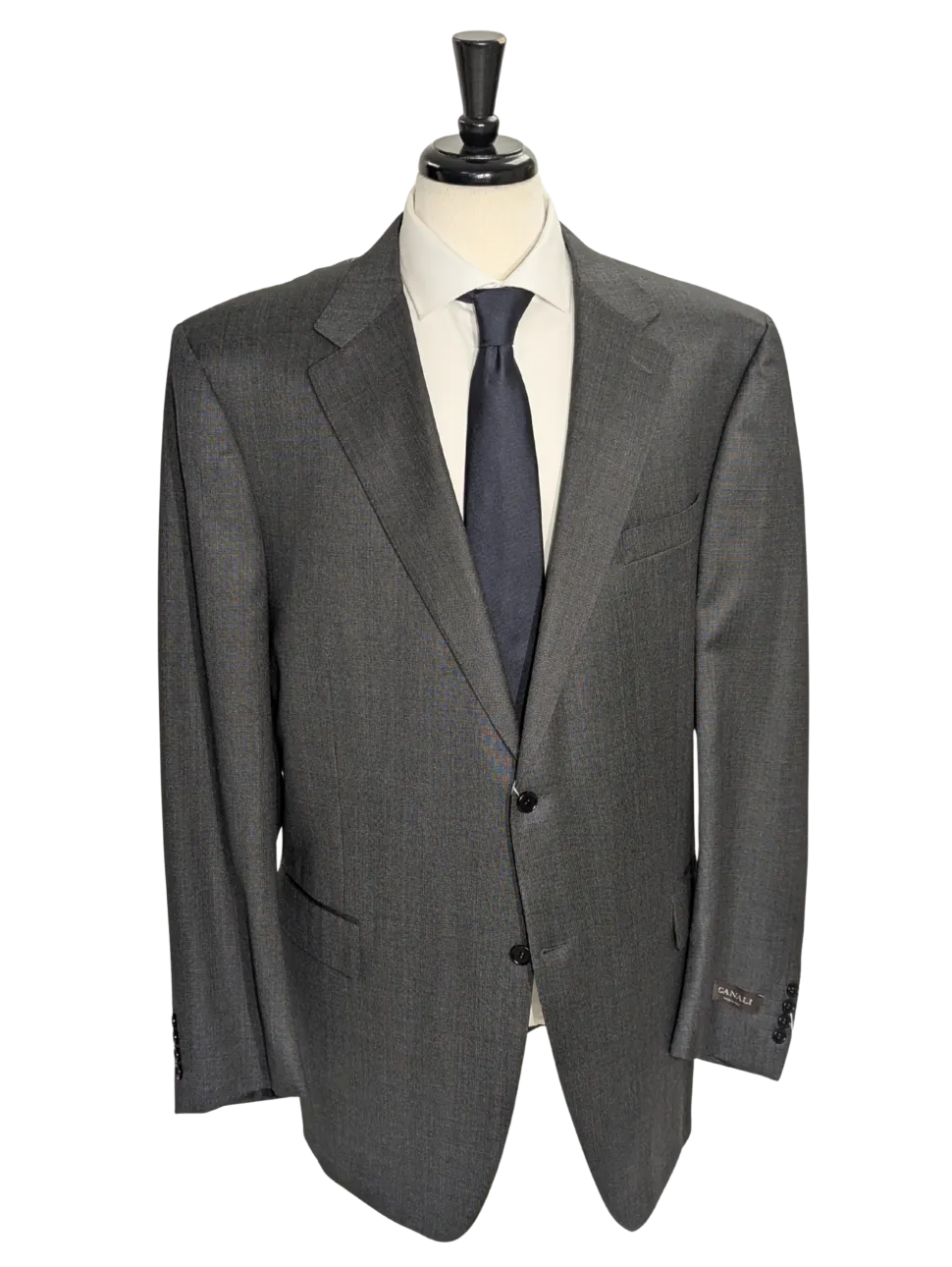 Canali Gray Nailhead 100% Wool Suit 52L