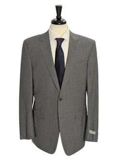 Canali Gray Pinstriped 100% Wool Suit 44L