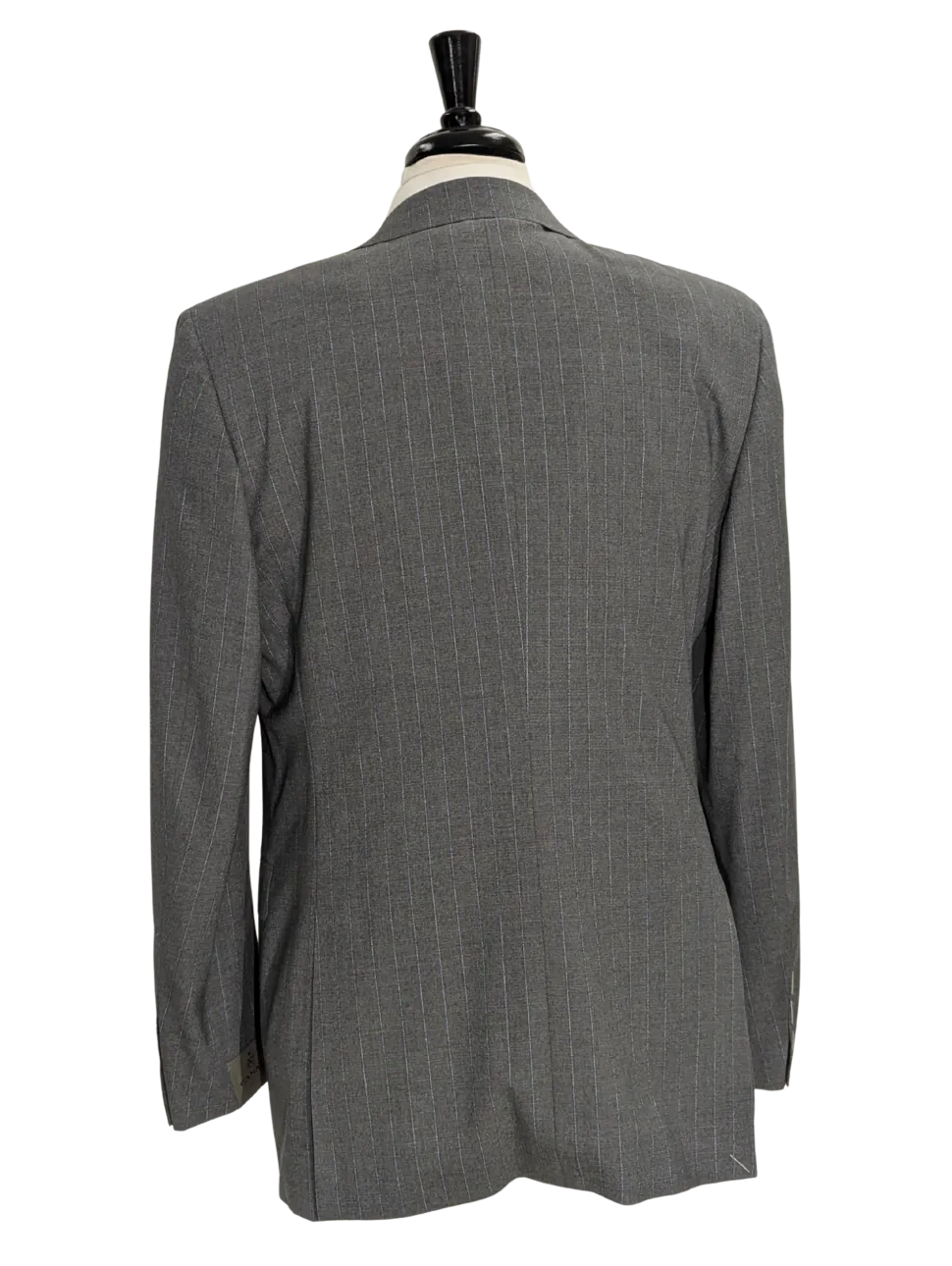 Canali Gray Pinstriped 100% Wool Suit 44L