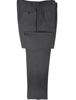 Canali Gray Pinstriped 100% Wool Suit 44L