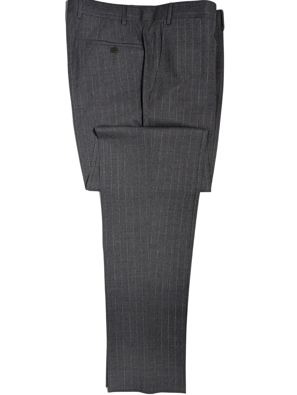 Canali Gray Pinstriped 100% Wool Suit 44L