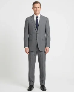 Canali Gray Pinstriped 100% Wool Suit 44L