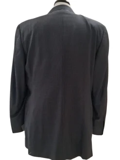 Canali Grey Micro Check 100% Wool Suit 46L