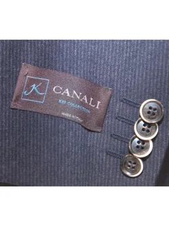 Canali Kei 38R Mens Navy Blue Pinstriped 2 Piece Classic Fit Suit