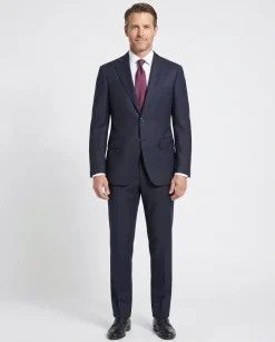 Canali Kei 38R Mens Navy Blue Pinstriped 2 Piece Classic Fit Suit