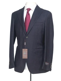 Canali Kei 38R Mens Navy Blue Pinstriped 2 Piece Classic Fit Suit