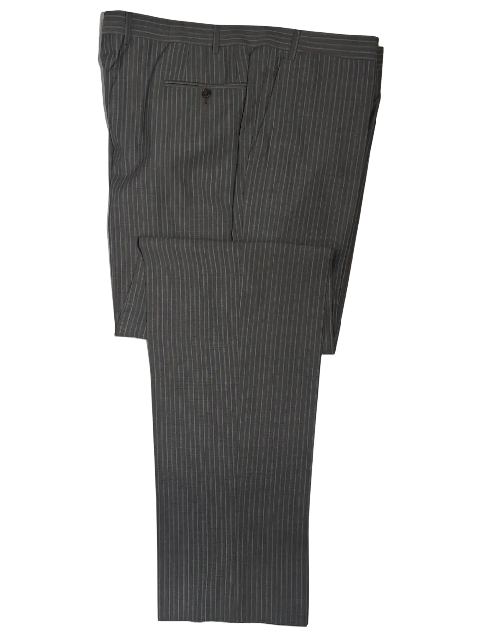 Canali Light Gray Pinstriped 100% Wool Suit 48L