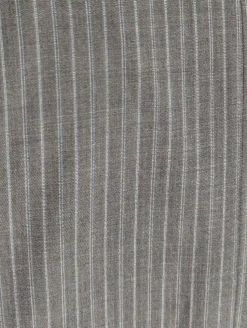 Canali Light Gray Pinstriped 100% Wool Suit 48L