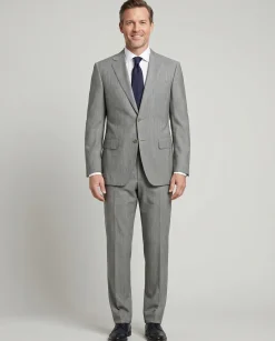 Canali Light Gray Pinstripe Wool Blend Suit 38R