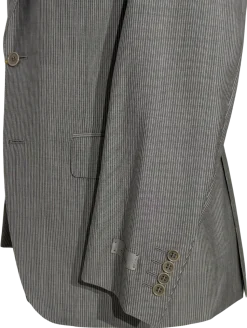 Canali Light Gray Pinstripe Wool Blend Suit 38R