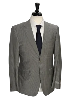 Canali Light Gray Pinstripe Wool Blend Suit 38R