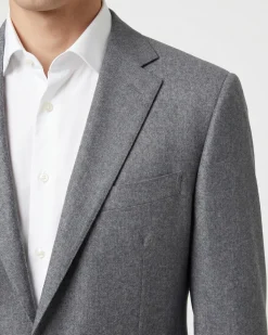 Canali Medium Heather Gray Modern Fit Notch Lapel Wool 2-Button Suit 44L