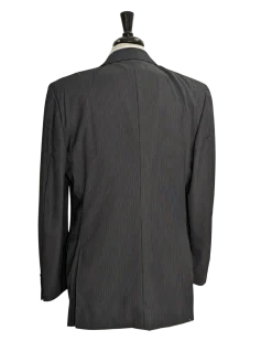 Canali Men's Black Pinstriped 100% Wool Suit 44L