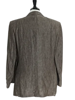 Canali Men's Brown Pinstripe 100% Linen Suit - 44R