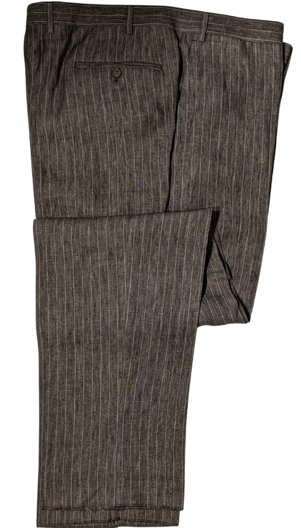 Canali Men's Brown Pinstripe 100% Linen Suit - 46R