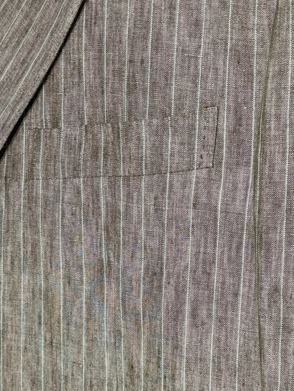 Canali Men's Brown Pinstripe 100% Linen Suit - 46R