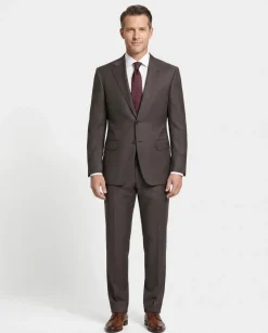 Canali Men's Brown Striped 100% Wool Suit 38R
