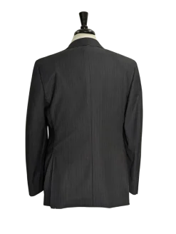 Canali Men's Charcoal Gray Burgundy Pinstripe 100% Wool Suit 40R