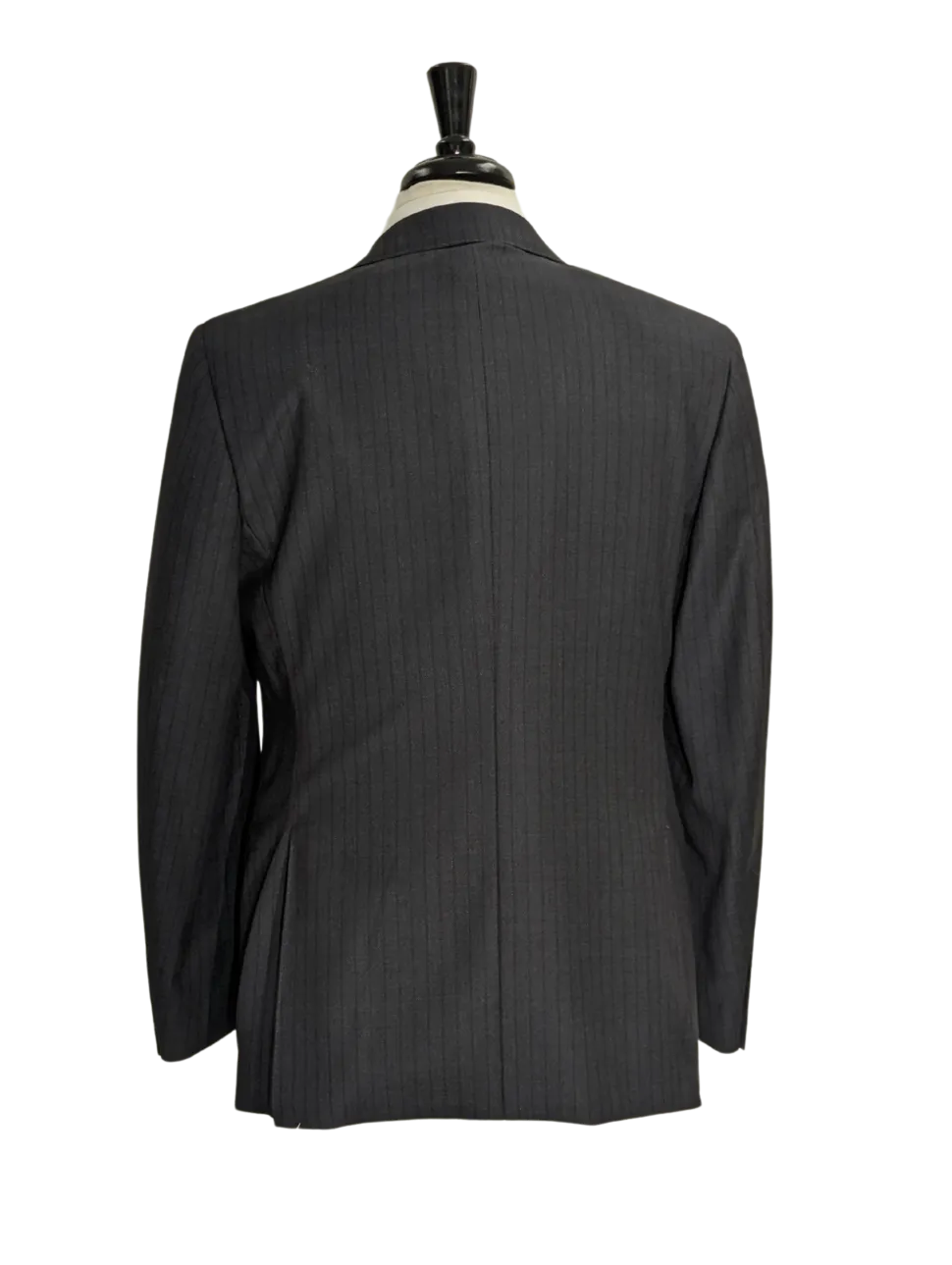 Canali Men's Charcoal Gray Burgundy Pinstripe 100% Wool Suit 40R