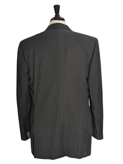 Canali Men's Charcoal Pinstriped 100% Wool Suit 46L
