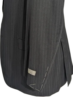 Canali Men's Charcoal Pinstriped 100% Wool Suit 46L