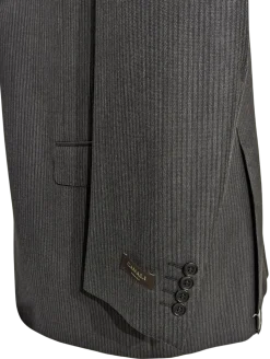 Canali Men's Charcoal Striped 100% Wool Suit 46L
