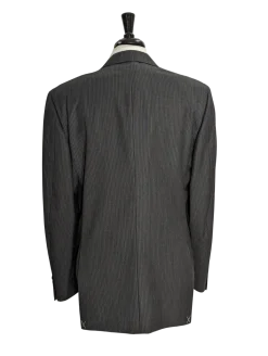 Canali Men's Charcoal Striped 100% Wool Suit 46L