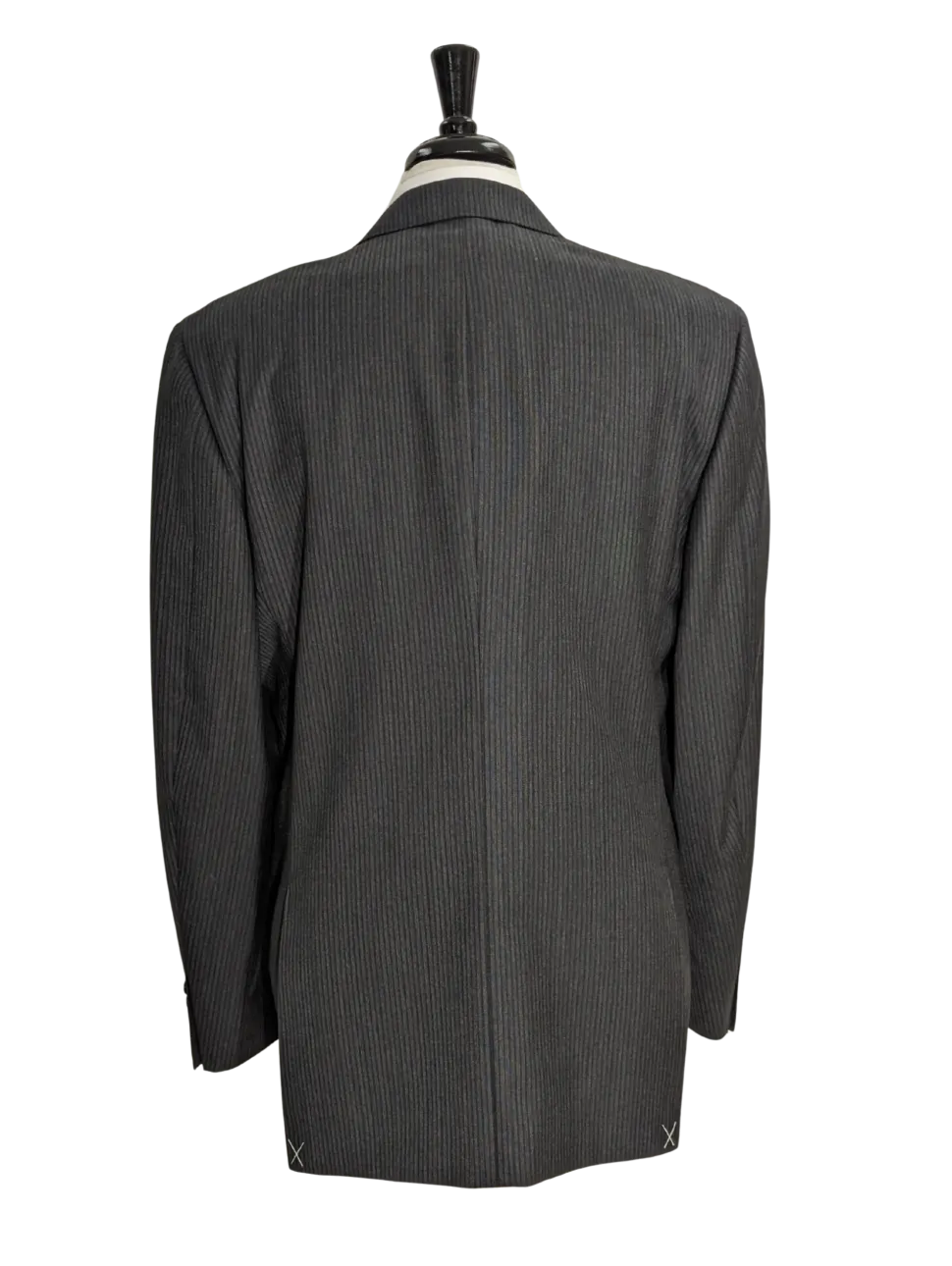 Canali Men's Charcoal Striped 100% Wool Suit 46L