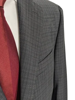 Canali 1934 Men's Gray Fine Check Pattern Classic Fit 100% Wool Suit 40R