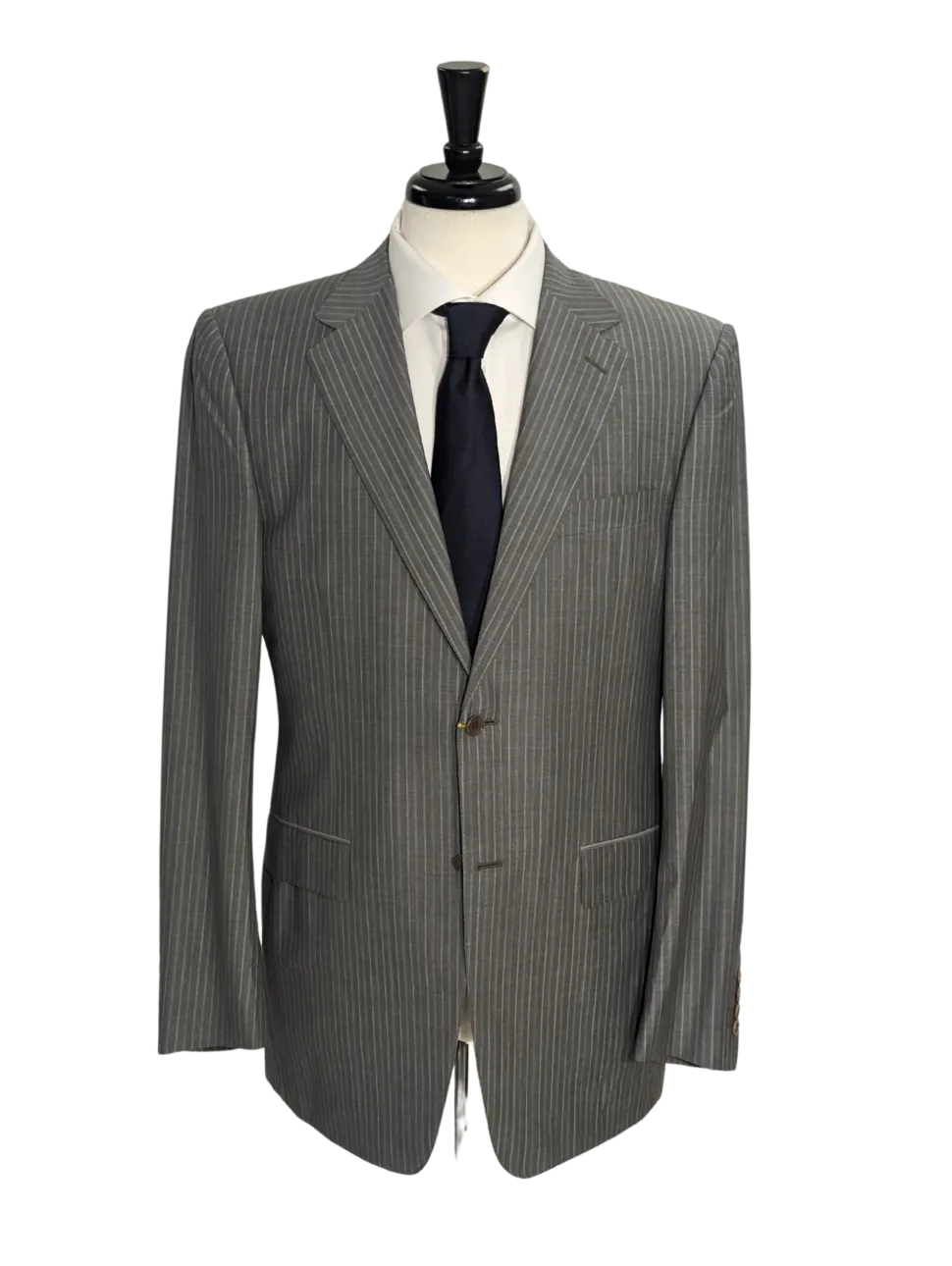 Canali Men's Gray Pinstripe 100% Wool Suit 46S