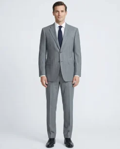 Canali Men's Gray Pinstripe 100% Wool Suit 46S