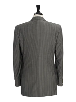 Canali Men's Gray Pinstripe 100% Wool Suit 46S