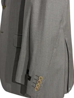 Canali Men's Gray Pinstripe 100% Wool Suit 40L