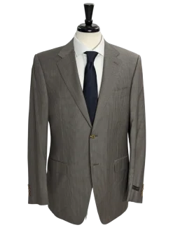 Canali Men's Gray Pinstripe 100% Wool Suit 40L
