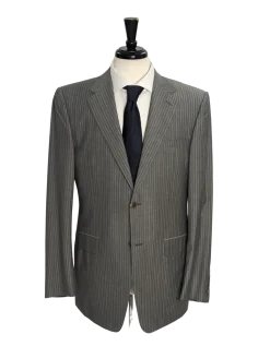 Canali Men's Gray Pinstripe 100% Wool Suit 40L