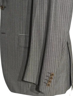 Canali Men's Gray Pinstripe 100% Wool Suit 40L