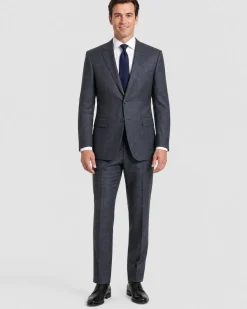 Canali 1934 Mens Gray Windowpane Notch Lapel 2 Button Wool Suit - 46L