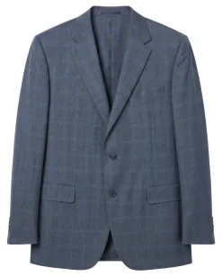 Canali 1934 Mens Gray Windowpane Notch Lapel 2 Button Wool Suit - 46L